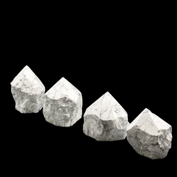 White Howlite Crystal, Generator Point, Rough Base, Polished Point, White Stone - Picture 6 of 10